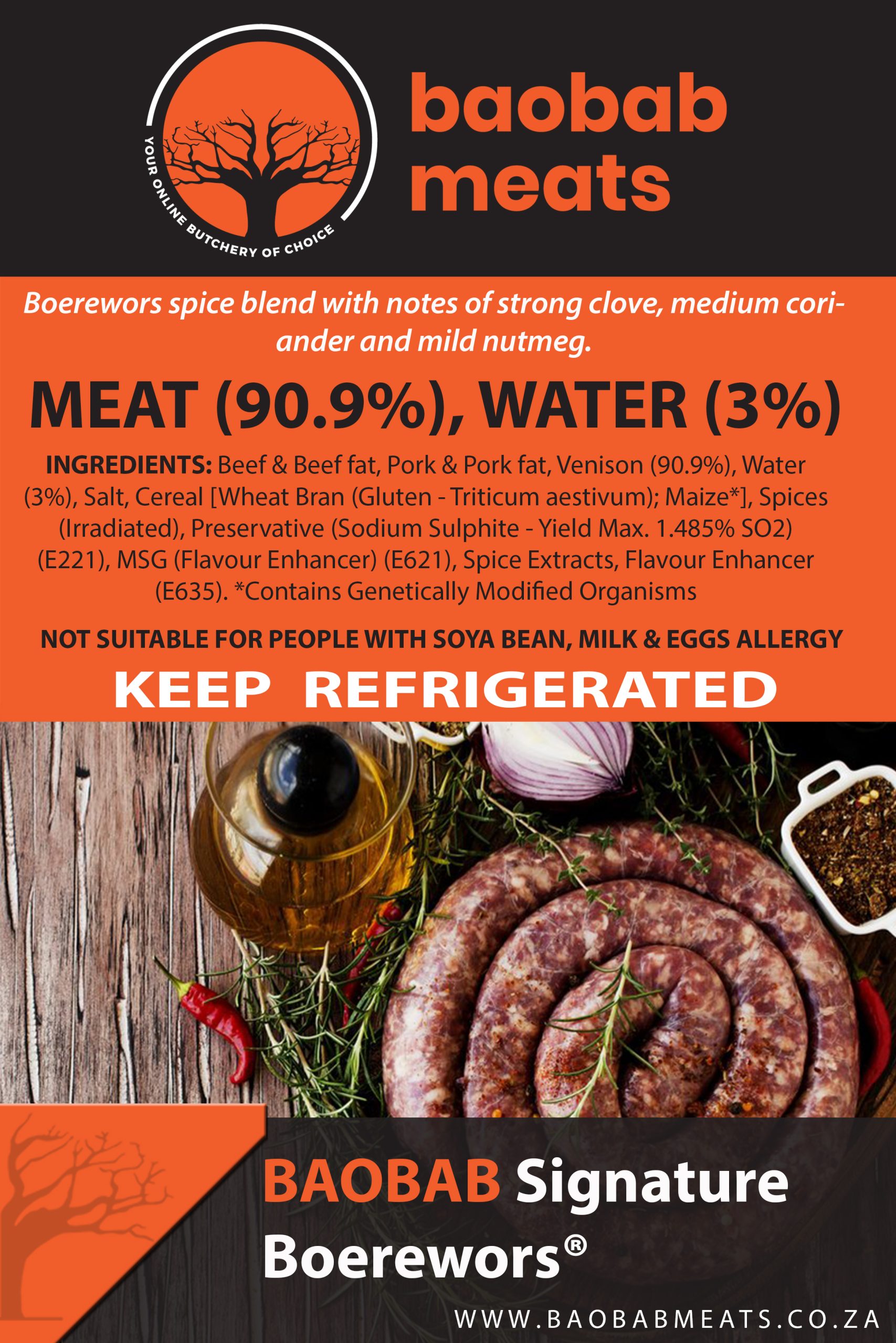 Baobab Signature Boerewors® (1kg) - Image 2